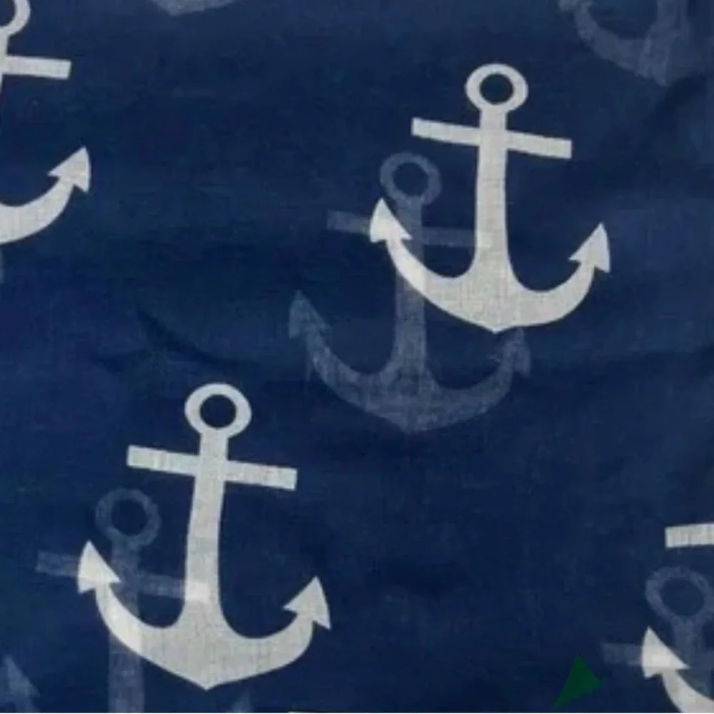 Nautical Anchor Navy White Infinity Scarf 68x30 Coastal Preppy One Size OS